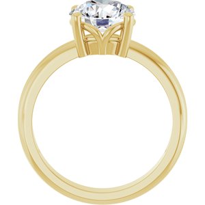 14K Yellow Gold 8.2 mm Round Ring Mounting – image 3