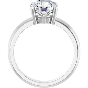 14K White Gold 8.2 mm Round Ring Mounting – image 3