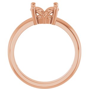 18K Rose Gold 8.2 mm Round Ring Mounting – image 4