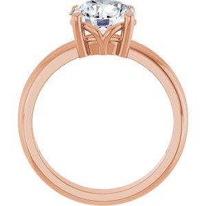 10K Rose Gold 8.2 mm Round Ring Mounting – image 3