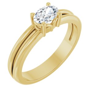 14K Yellow Gold 6x4 mm Oval Ring Mounting