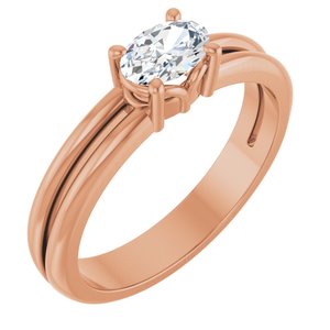 10K Rose Gold 6x4 mm Oval Ring Mounting