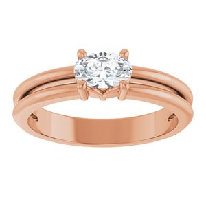 10K Rose Gold 6x4 mm Oval Ring Mounting – image 5