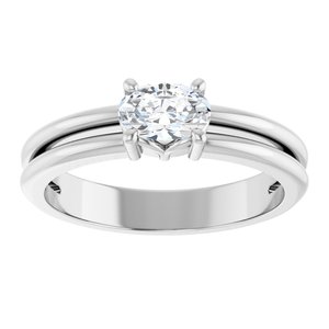 Sterling Silver 6x4 mm Oval Ring Mounting – image 5