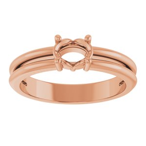 18K Rose Gold 6x4 mm Oval Ring Mounting – image 6