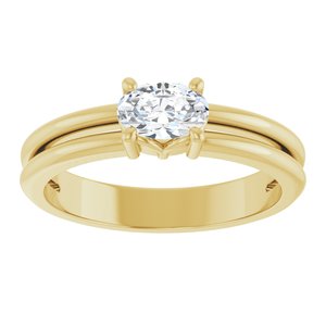10K Yellow Gold 6x4 mm Oval Ring Mounting – image 5