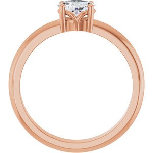 18K Rose Gold 6x4 mm Oval Ring Mounting – image 3
