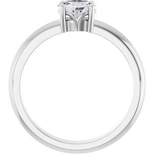 18K White Gold 6x4 mm Oval Ring Mounting – image 3