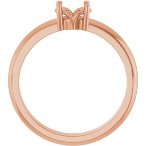 18K Rose Gold 6x4 mm Oval Ring Mounting – image 4