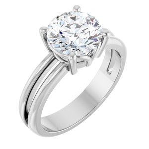 10K White Gold 8.2 mm Round Ring Mounting