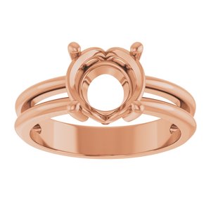 10K Rose Gold 8.2 mm Round Ring Mounting – image 6