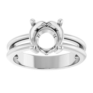 Continuum Sterling Silver 8.2 mm Round Ring Mounting – image 6