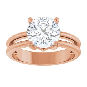 18K Rose Gold 8.2 mm Round Ring Mounting – image 5