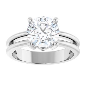 10K White Gold 8.2 mm Round Ring Mounting – image 5