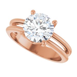 14K Rose Gold 8.2 mm Round Ring Mounting – image 8