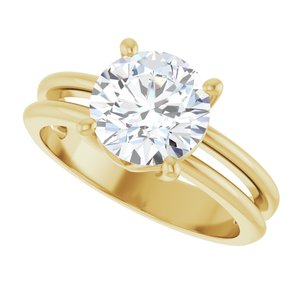 14K Yellow Gold 8.2 mm Round Ring Mounting – image 8