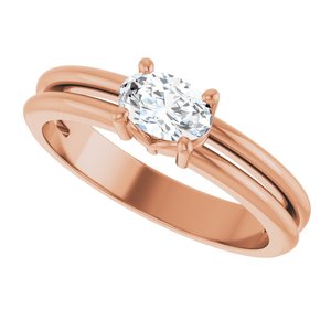 10K Rose Gold 6x4 mm Oval Ring Mounting – image 8