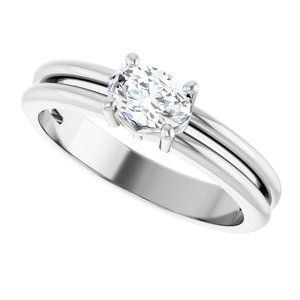 14K X1 White Gold 6x4 mm Oval Ring Mounting – image 8