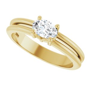 14K Yellow Gold 6x4 mm Oval Ring Mounting – image 8