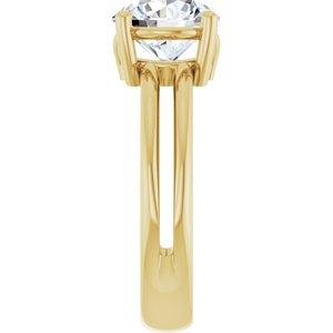 14K Yellow Gold 8.2 mm Round Ring Mounting – image 7