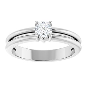 10K White Gold 4.1 mm Round Ring Mounting – image 5