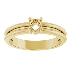 10K Yellow Gold 4.1 mm Round Ring Mounting – image 6
