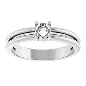 Sterling Silver 4.1 mm Round Ring Mounting – image 6