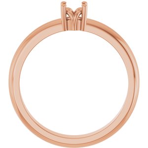 14K Rose Gold 4.1 mm Round Ring Mounting – image 4