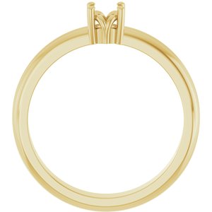18K Yellow Gold 4.1 mm Round Ring Mounting – image 4