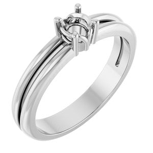 10K White Gold 4.1 mm Round Ring Mounting – image 2