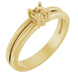 18K Yellow Gold 4.1 mm Round Ring Mounting – image 2