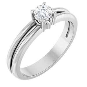 Sterling Silver 4.1 mm Round Ring Mounting