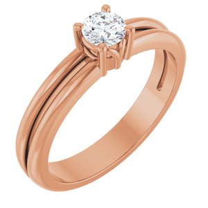 18K Rose Gold 4.1 mm Round Ring Mounting