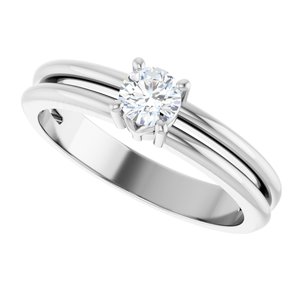 10K White Gold 4.1 mm Round Ring Mounting – image 8