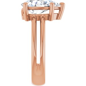 14K Rose Gold 11.5x7 mm Pear Ring Mounting – image 7