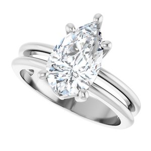 Platinum 11.5x7 mm Pear Ring Mounting – image 8