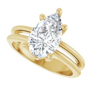 14K Yellow Gold 11.5x7 mm Pear Ring Mounting – image 8