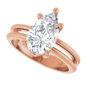 10K Rose Gold 11.5x7 mm Pear Ring Mounting – image 8