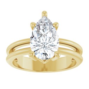 14K Yellow Gold 11.5x7 mm Pear Ring Mounting – image 5