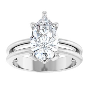 18K White Gold 11.5x7 mm Pear Ring Mounting – image 5