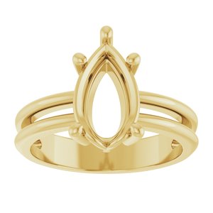 18K Yellow Gold 11.5x7 mm Pear Ring Mounting – image 6