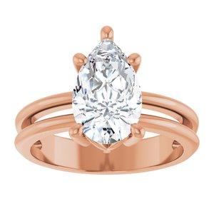 18K Rose Gold 11.5x7 mm Pear Ring Mounting – image 5