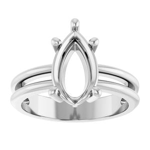 18K White Gold 11.5x7 mm Pear Ring Mounting – image 6