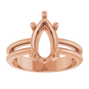 14K Rose Gold 11.5x7 mm Pear Ring Mounting – image 6