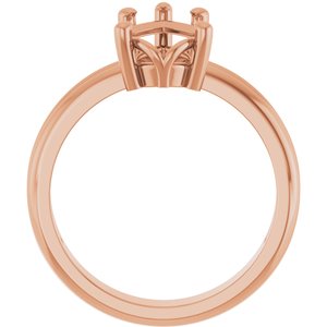 14K Rose Gold 11.5x7 mm Pear Ring Mounting – image 4