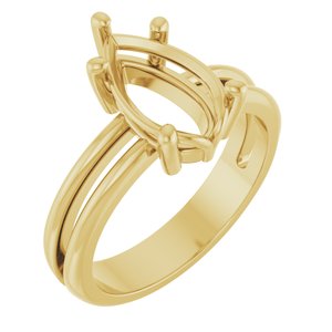 18K Yellow Gold 11.5x7 mm Pear Ring Mounting – image 2