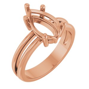 14K Rose Gold 11.5x7 mm Pear Ring Mounting – image 2