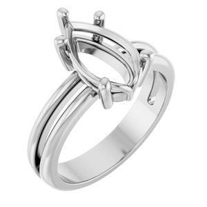 Sterling Silver 11.5x7 mm Pear Ring Mounting – image 2
