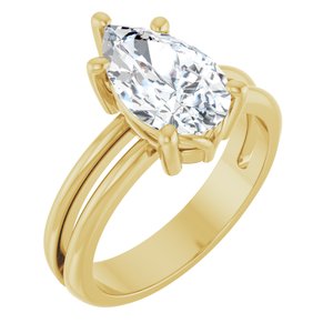 18K Yellow Gold 11.5x7 mm Pear Ring Mounting