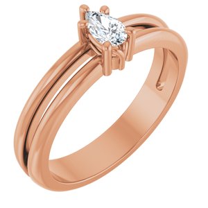 10K Rose Gold 5x3 mm Pear Ring Mounting